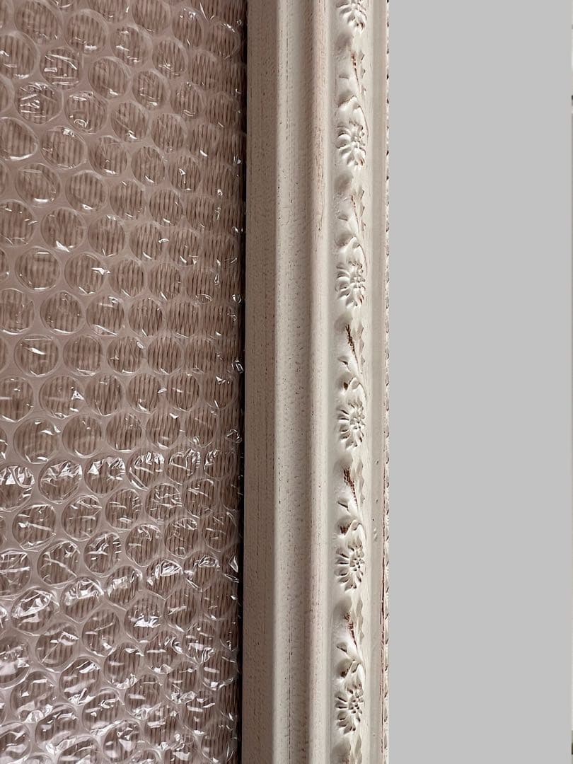 アンティークミラー　　壁掛け鏡　姿見鏡　ホワイトアンティーク