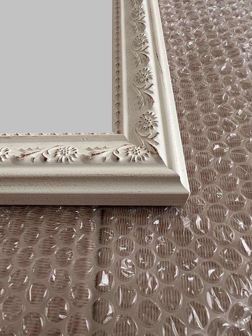 アンティークミラー　　壁掛け鏡　姿見鏡　ホワイトアンティーク