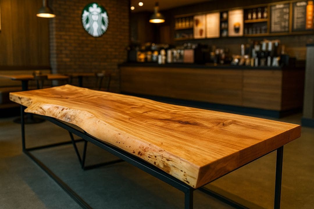 栃 一枚板 トチ 黒皮 アイアン ローテーブル センターテーブル ベンチ