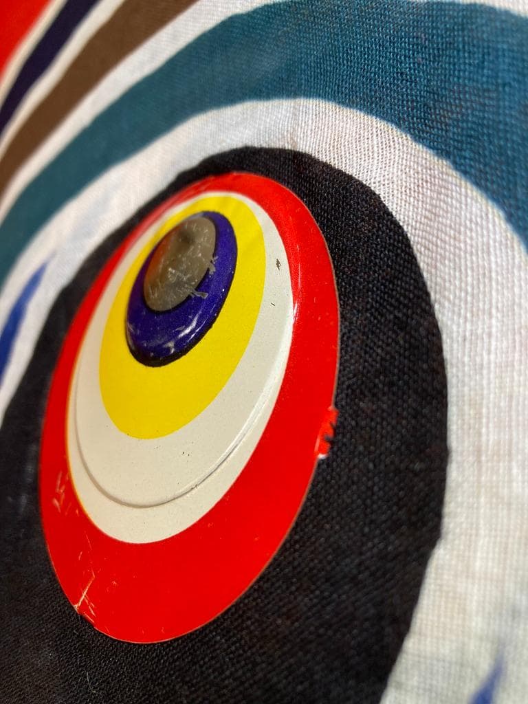 希少　太郎鯉 鯉のぼり 赤/黄4m x 吹き流し4m　木綿 新品 昭和レトロ#1