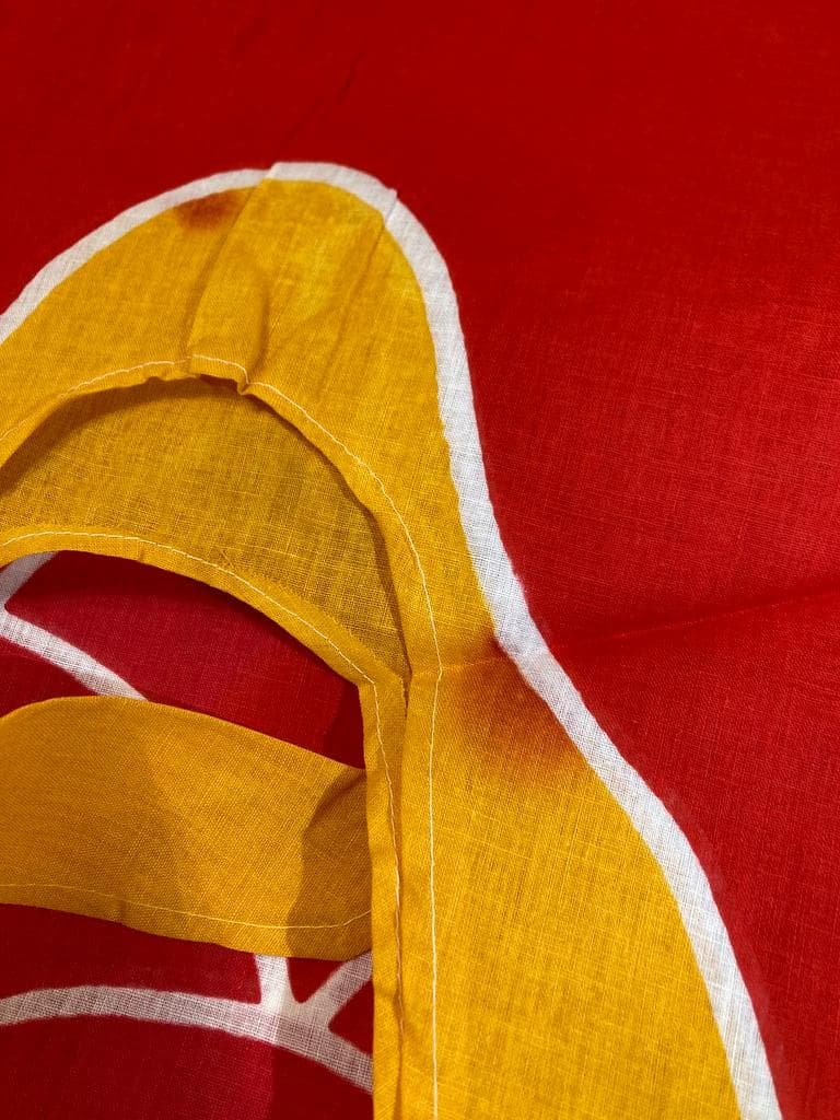 希少　太郎鯉 鯉のぼり 赤/黄4m x 吹き流し4m　木綿 新品 昭和レトロ#1