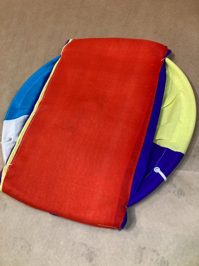 希少　太郎鯉 鯉のぼり 赤/黄4m x 吹き流し4m　木綿 新品 昭和レトロ#1