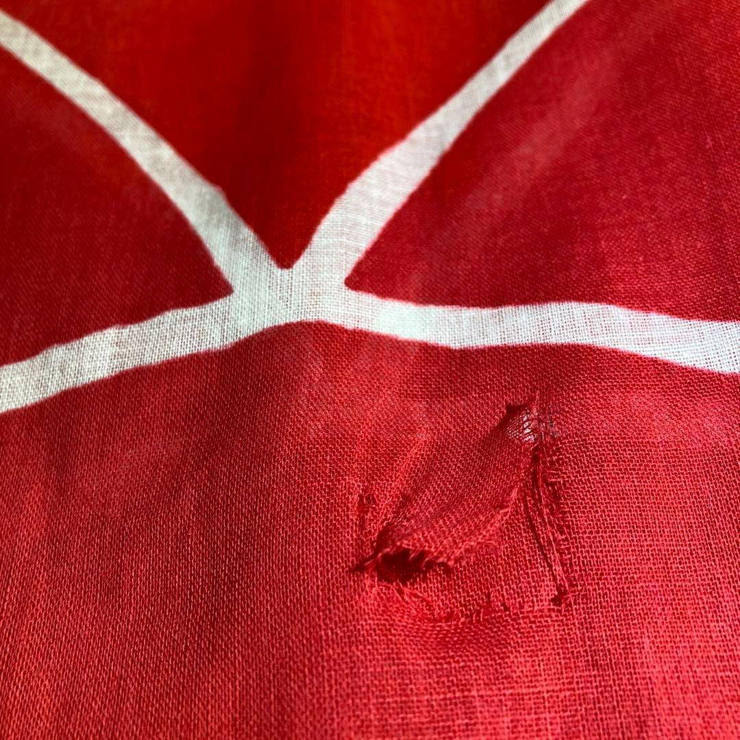 希少　太郎鯉 鯉のぼり 赤/黄4m x 吹き流し4m　木綿 新品 昭和レトロ#1