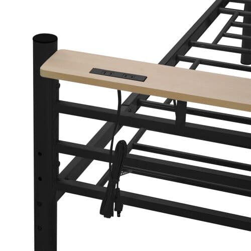 パイプベッドドンセント付きシングルベッベ宫三段阶高段调整可スチール耐震ベッド