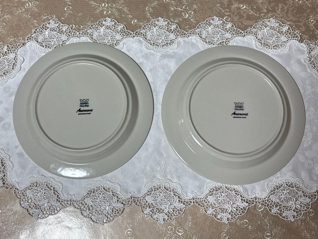 ARABIA　アラビア　アネモネ　２５cmプレート　大皿ペア　２枚　ヴィンテージ