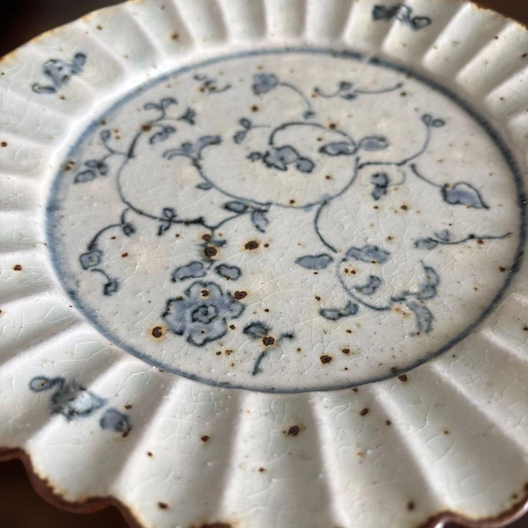 コウホ窯 市野吉記さん 丹波焼 安南手 丸皿 食器 20.5cm