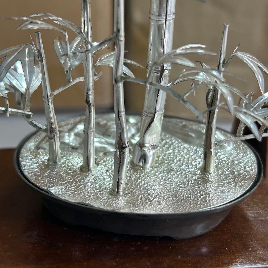 純銀製 竹 武則作 ガラスケース入り