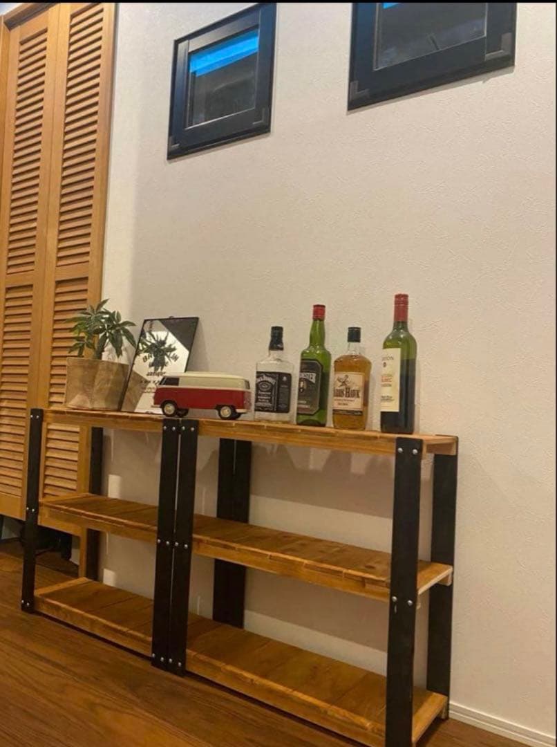 アイアン風3段ラック 飾り棚　収納棚　アメリカン