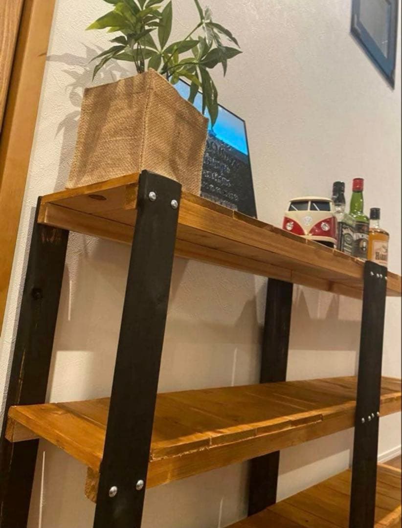 アイアン風3段ラック 飾り棚　収納棚　アメリカン