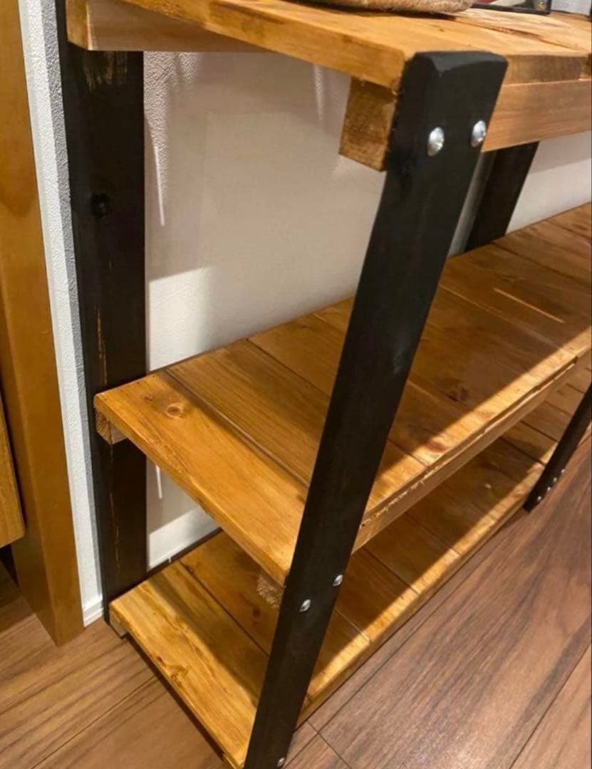 アイアン風3段ラック 飾り棚　収納棚　アメリカン