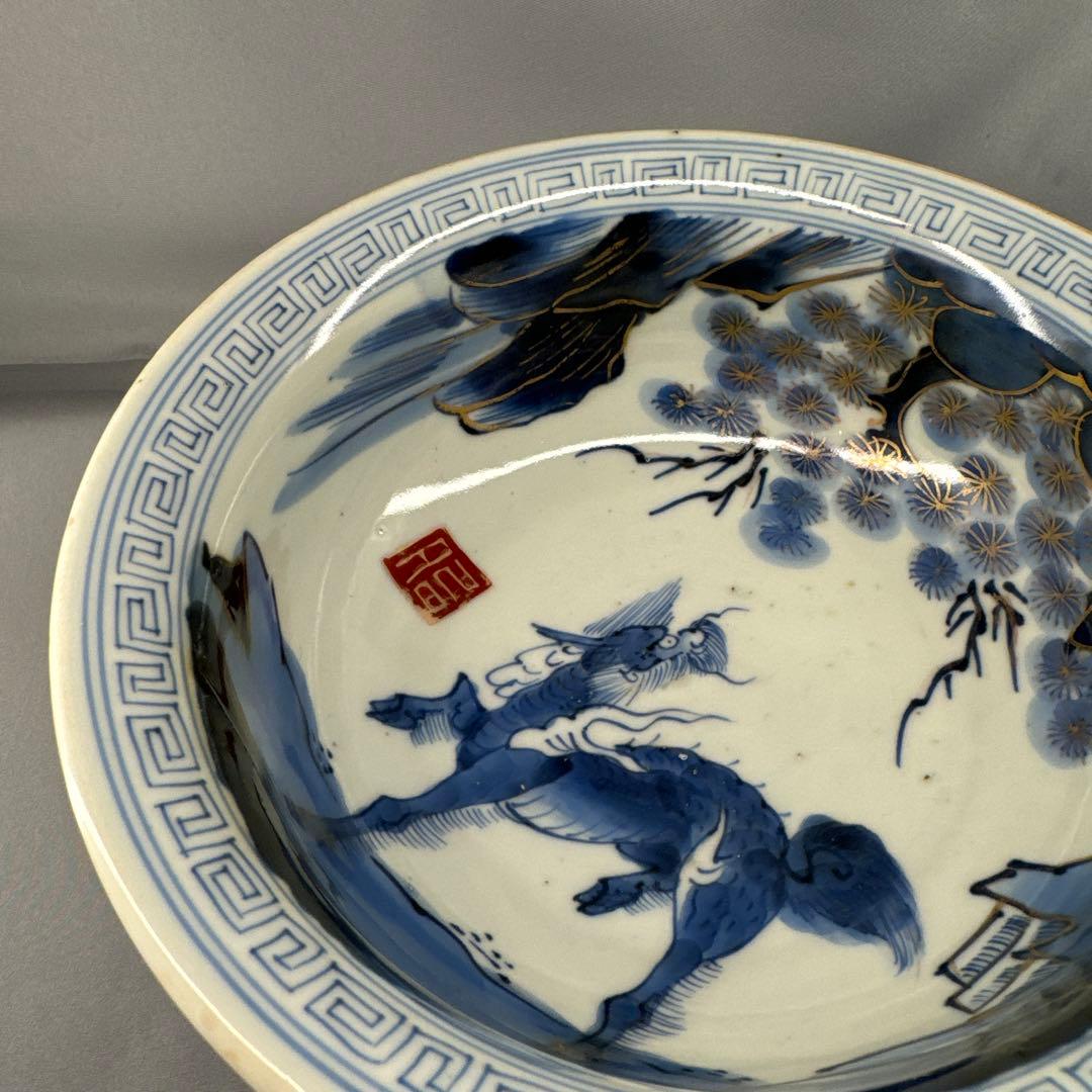 高台丼・古伊万里・麒麟図・松と梅