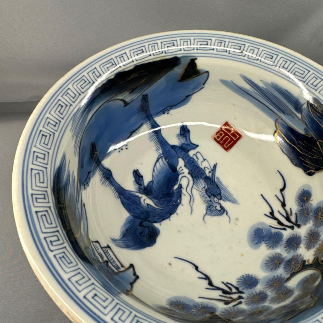 高台丼・古伊万里・麒麟図・松と梅