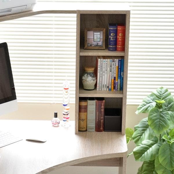 《新品・送料無料》パソコンデスク L字型 コーナー 机 オーク 北欧風