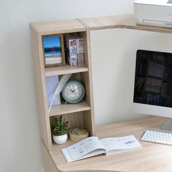 《新品・送料無料》パソコンデスク L字型 コーナー 机 オーク 北欧風