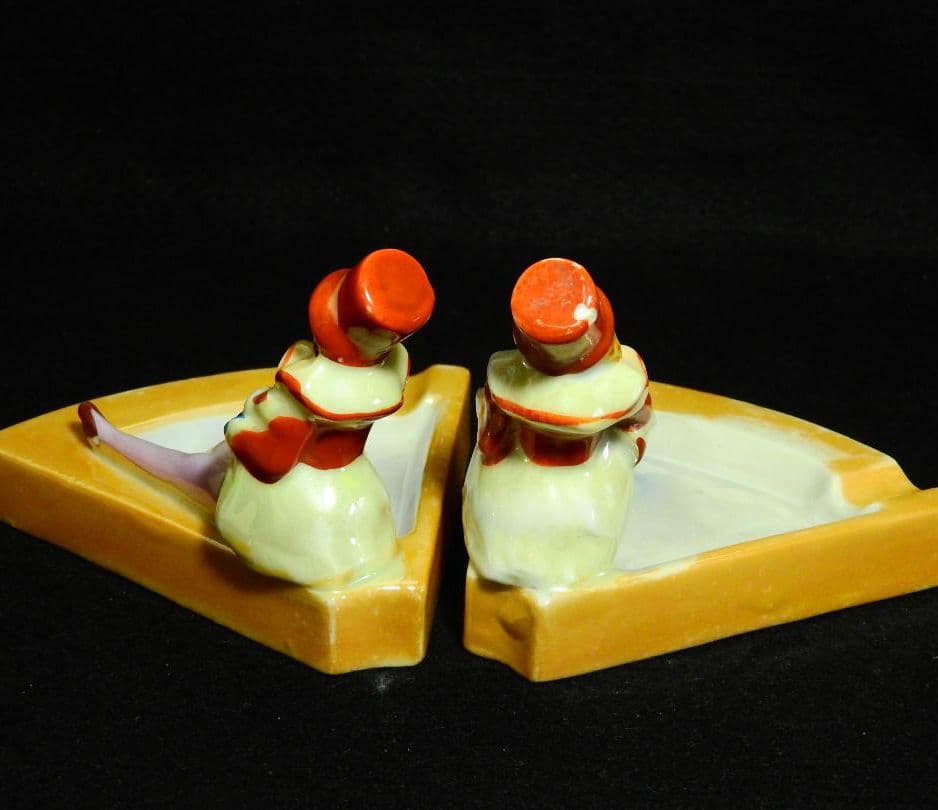 アール デコレディ 楽器を奏でる女性のアッシュトレイ 2個セット No.626