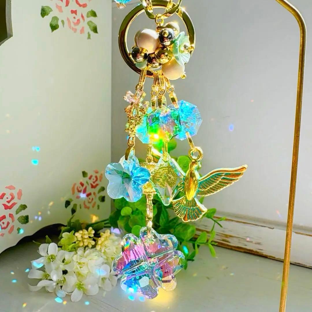四つ葉のクローバー✩.*˚SWAROVSKIミニサンキャッチャー　②