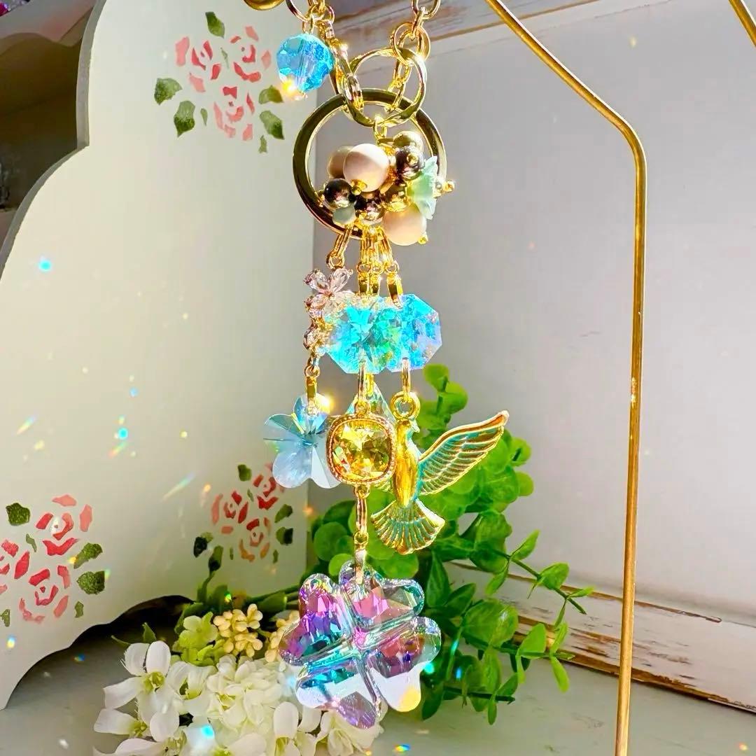 四つ葉のクローバー✩.*˚SWAROVSKIミニサンキャッチャー　②