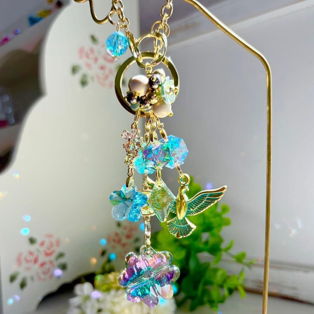 四つ葉のクローバー✩.*˚SWAROVSKIミニサンキャッチャー　②