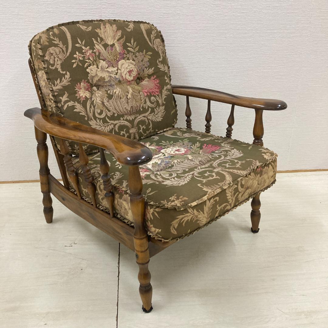 オールドカリモク】コロニアル アームチェア 1人掛けソファ 2脚セット