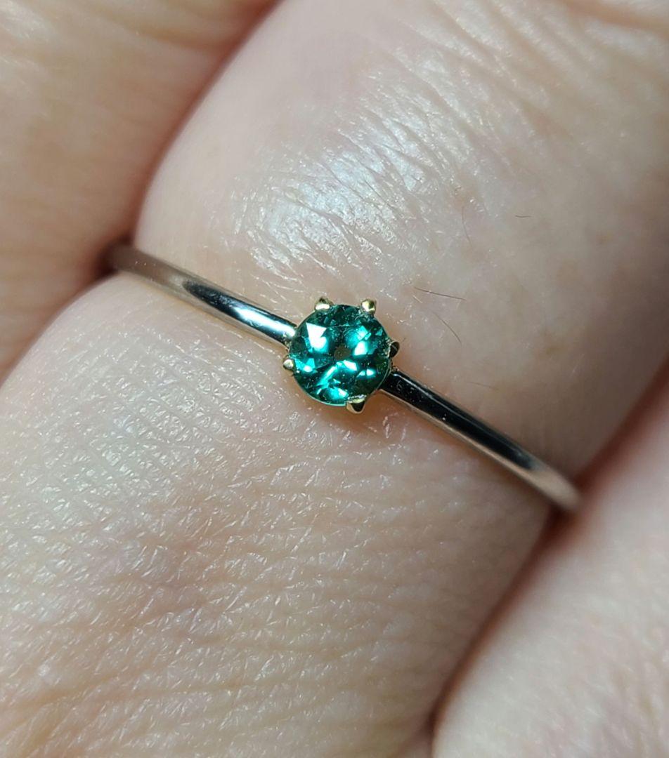 高クラリティ!!★ブラジルバターリャパライバトルマリンリングPt900、18金★