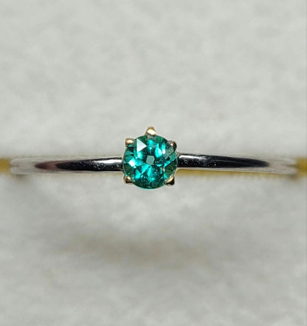 高クラリティ!!★ブラジルバターリャパライバトルマリンリングPt900、18金★