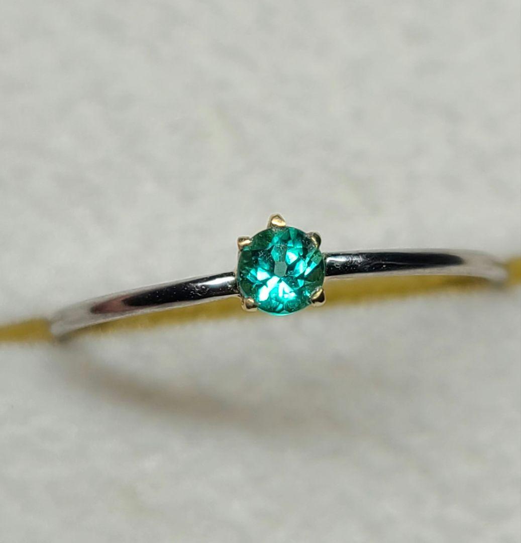 高クラリティ!!★ブラジルバターリャパライバトルマリンリングPt900、18金★