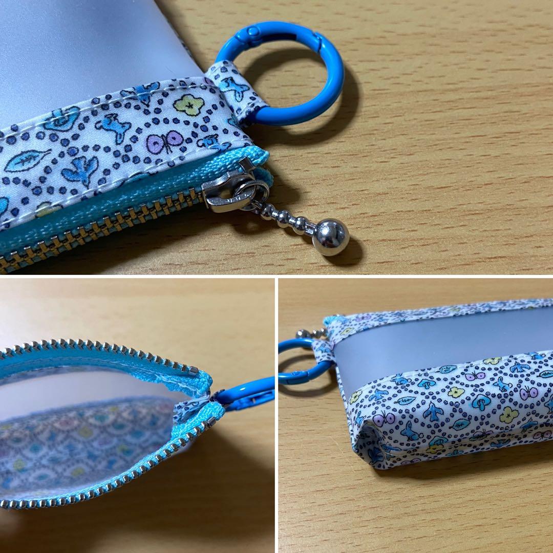 ♡感謝価格♡ ミニクリアポーチ カラビナ リバティ フォレストウェーブ