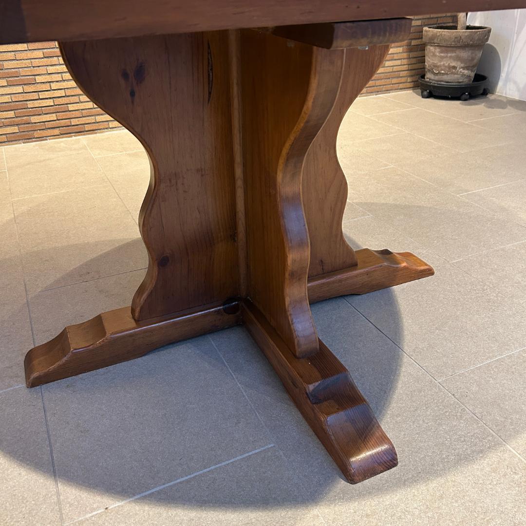 新春還元セール♥輸入家具　伸長式ダイニングセット　オーバル型　無垢材　６人掛け