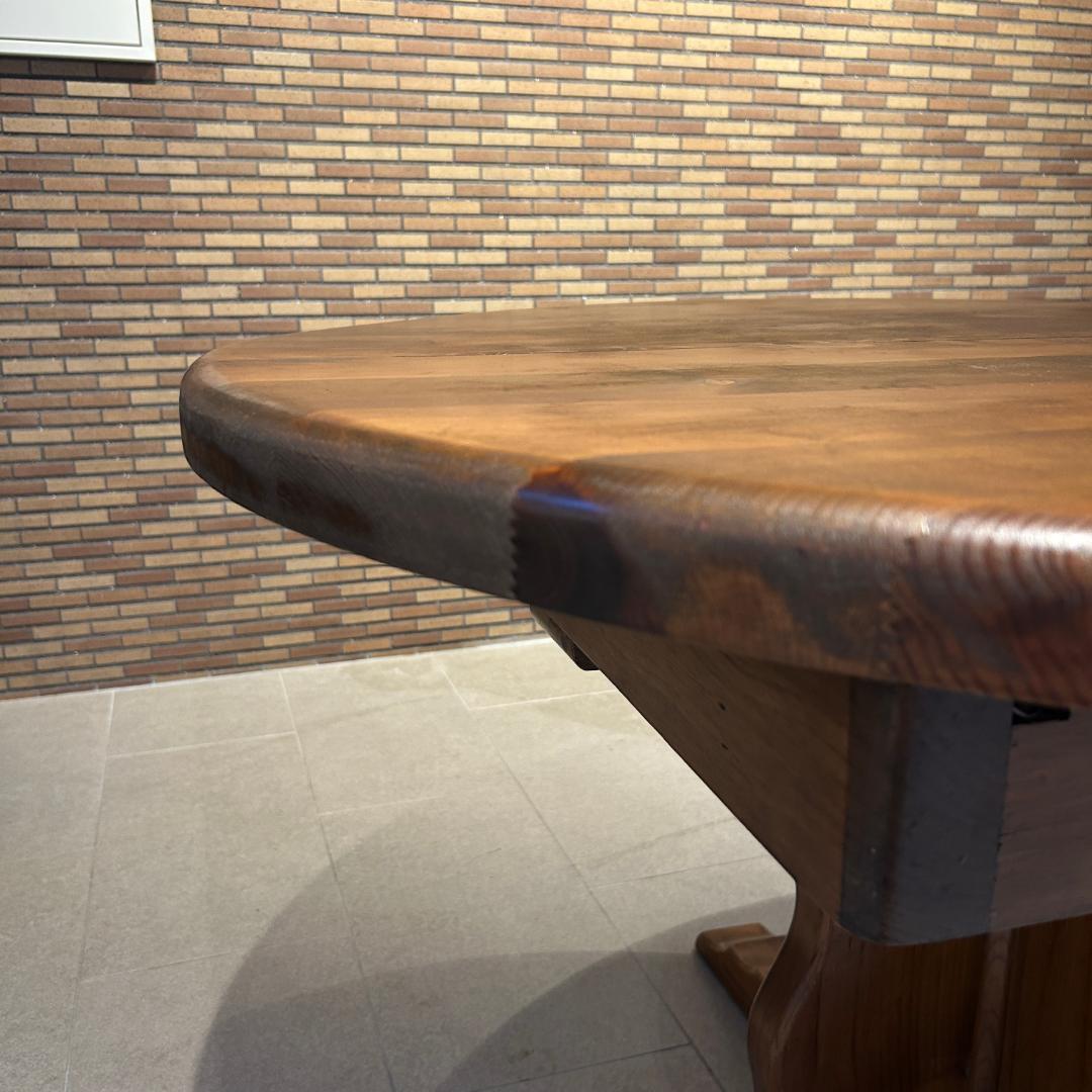 新春還元セール♥輸入家具　伸長式ダイニングセット　オーバル型　無垢材　６人掛け