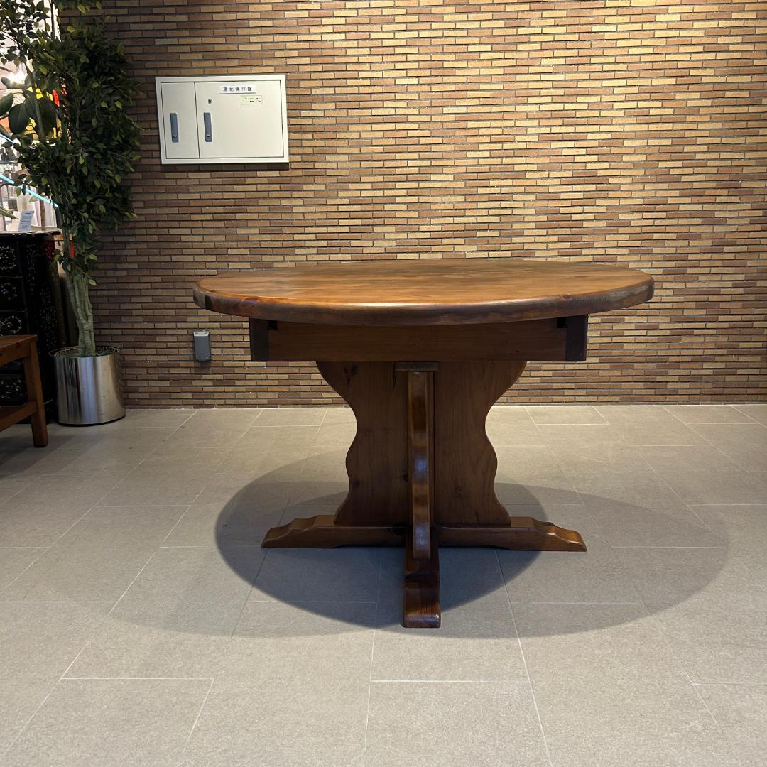 新春還元セール♥輸入家具　伸長式ダイニングセット　オーバル型　無垢材　６人掛け