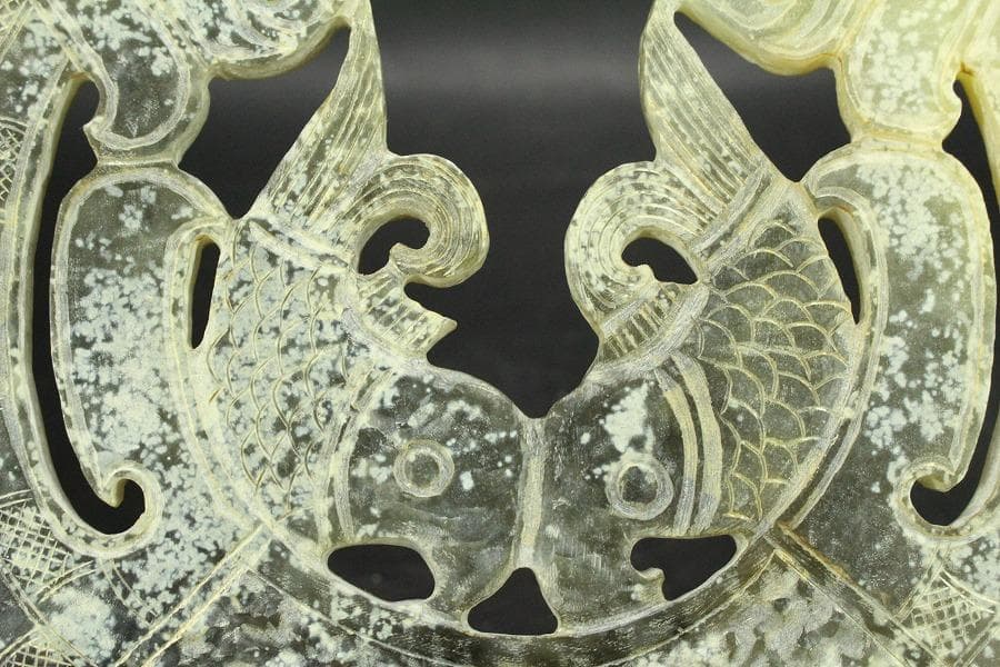 中国美術 青白玉 刻 魚紋 装飾 φ27cm 古代(RC894) - メルカリ