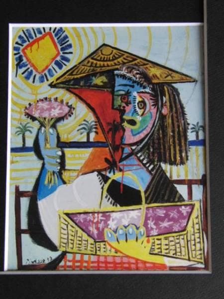 パブロ・ピカソ、花売り、希少な画集より、新品高級額装付、状態良好