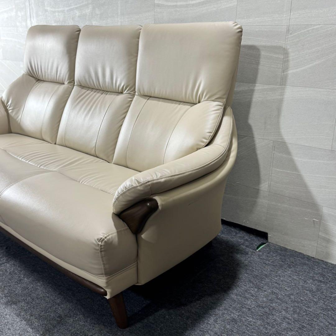 nitori ニトリ 3人用ソファ コウテイ3 革張りソファ d4859 - メルカリ