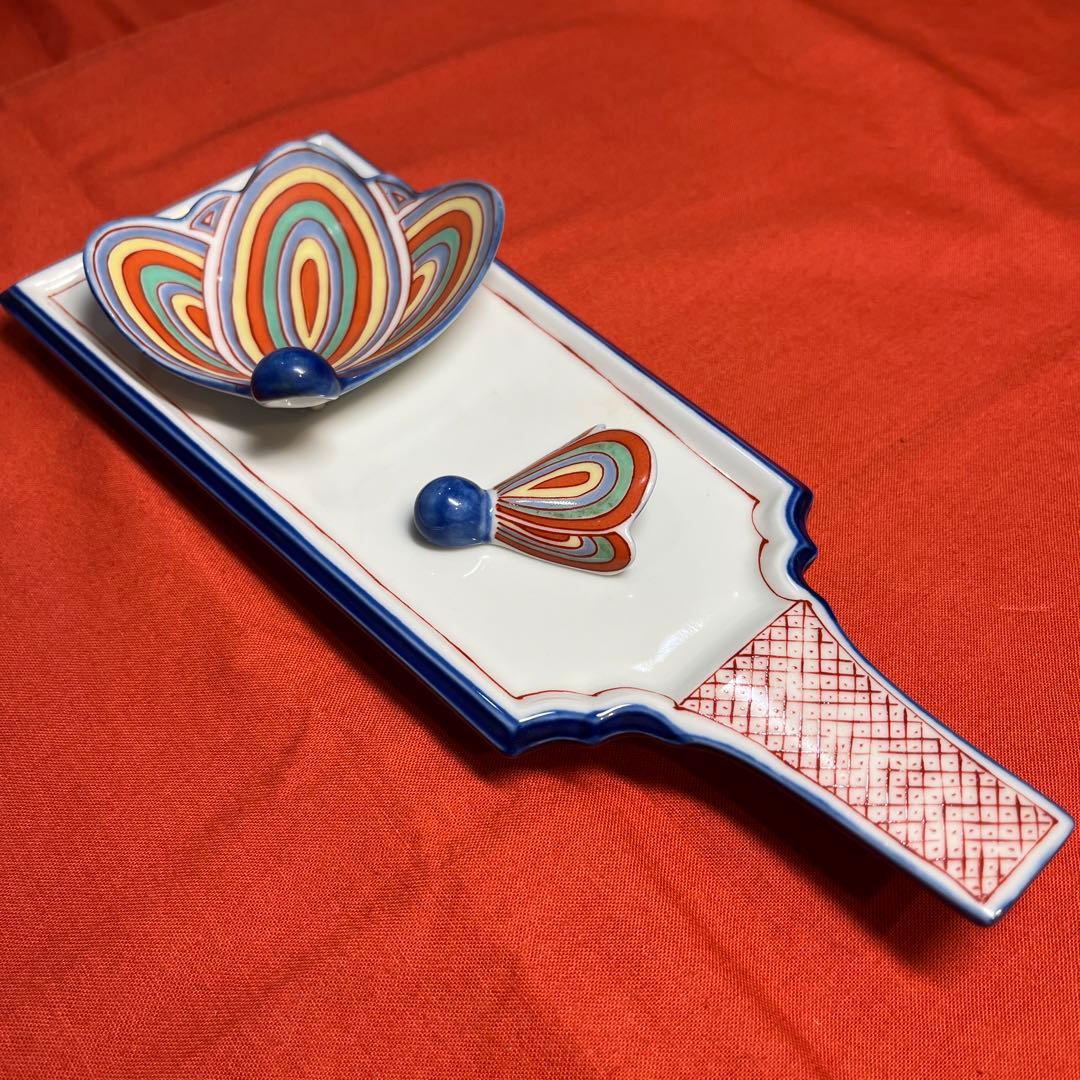 取皿（羽子板）小皿（羽根型）箸置（羽根型）の各5枚セット