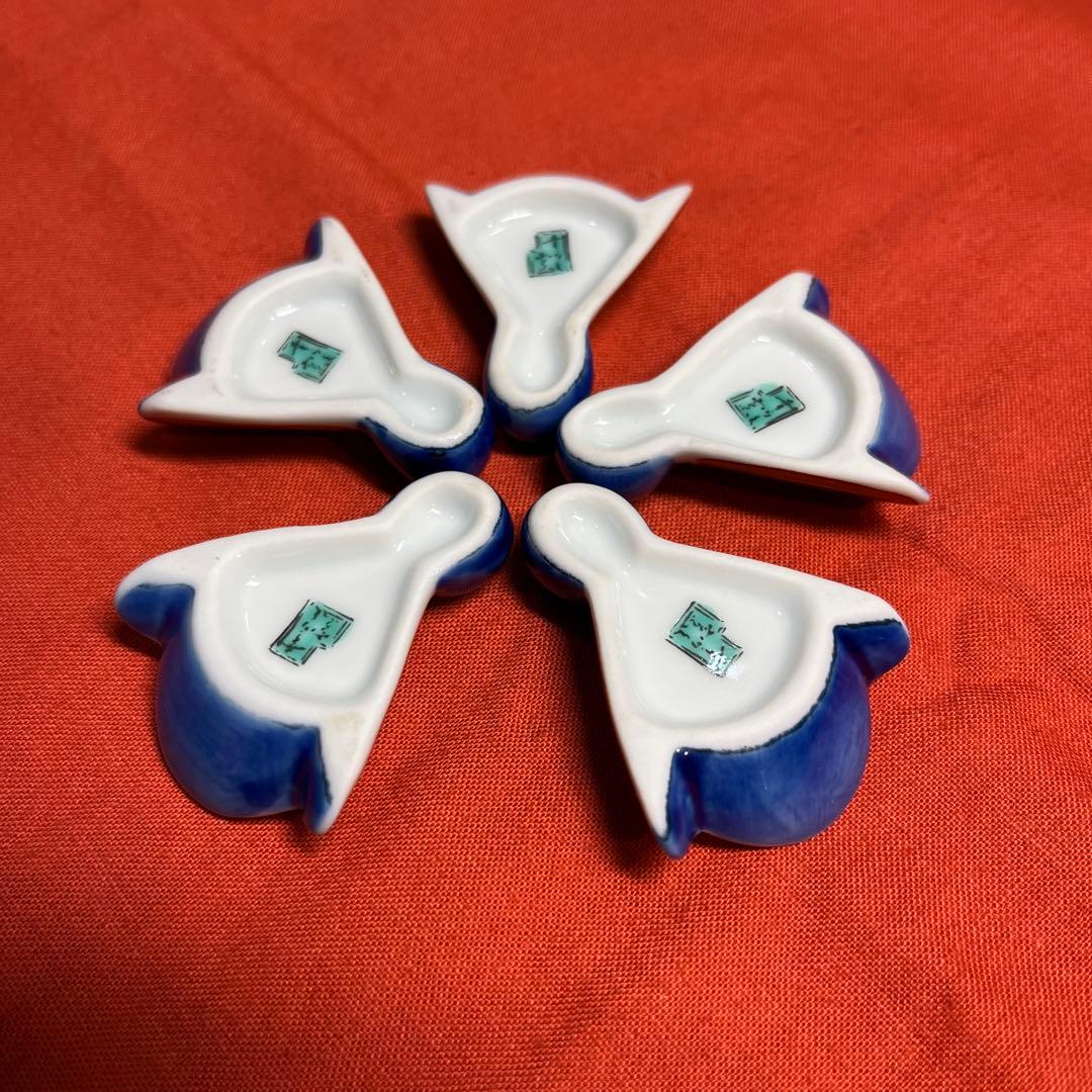 取皿（羽子板）小皿（羽根型）箸置（羽根型）の各5枚セット