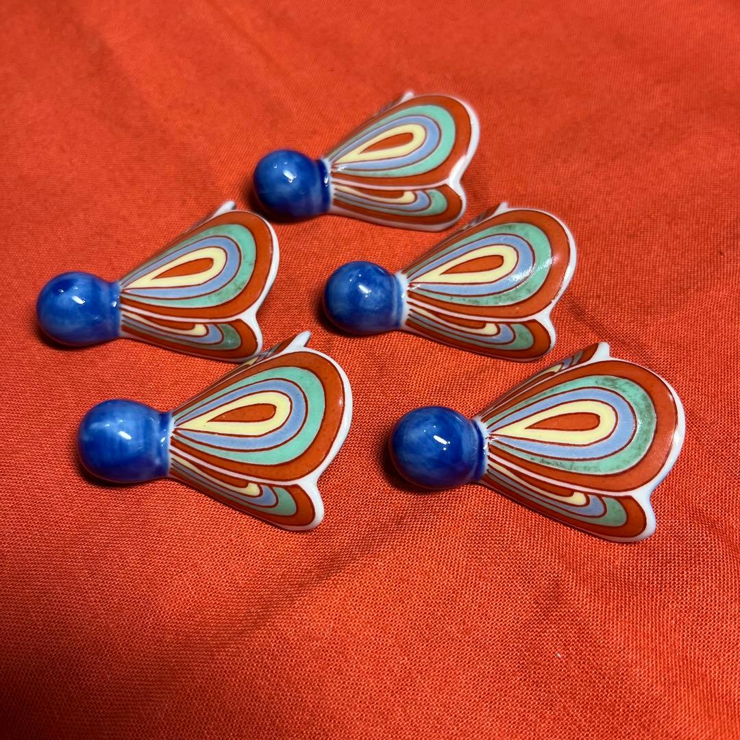 取皿（羽子板）小皿（羽根型）箸置（羽根型）の各5枚セット