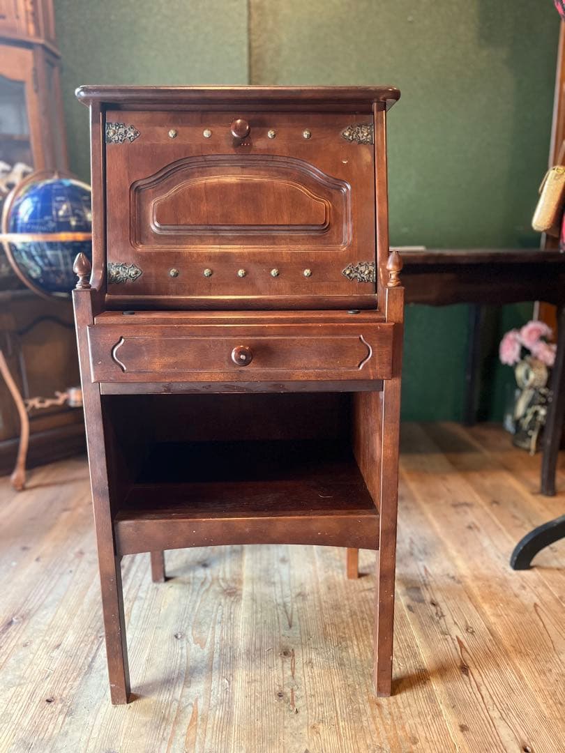 ._.*＊希少 オールドカリモク ライティングビューロー 机 小ぶりデスク