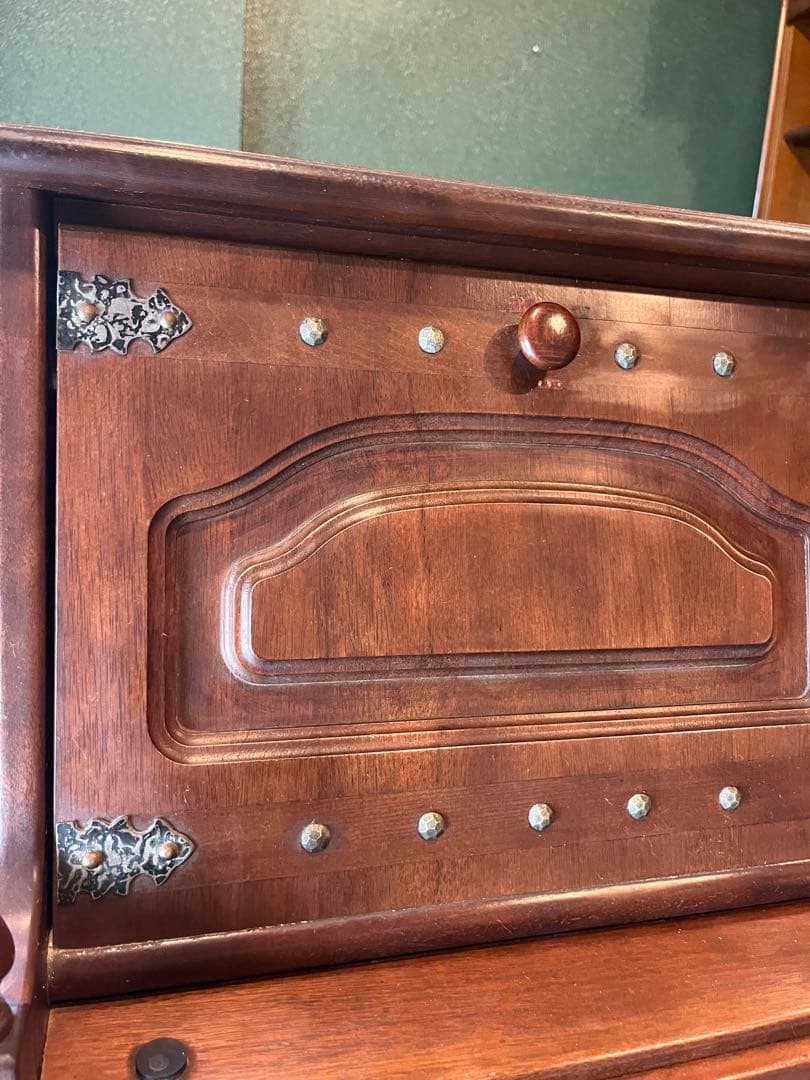 ._.*＊希少 オールドカリモク ライティングビューロー 机 小ぶりデスク