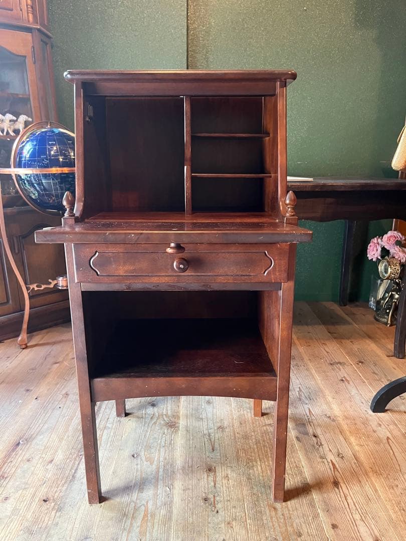 ._.*＊希少 オールドカリモク ライティングビューロー 机 小ぶりデスク