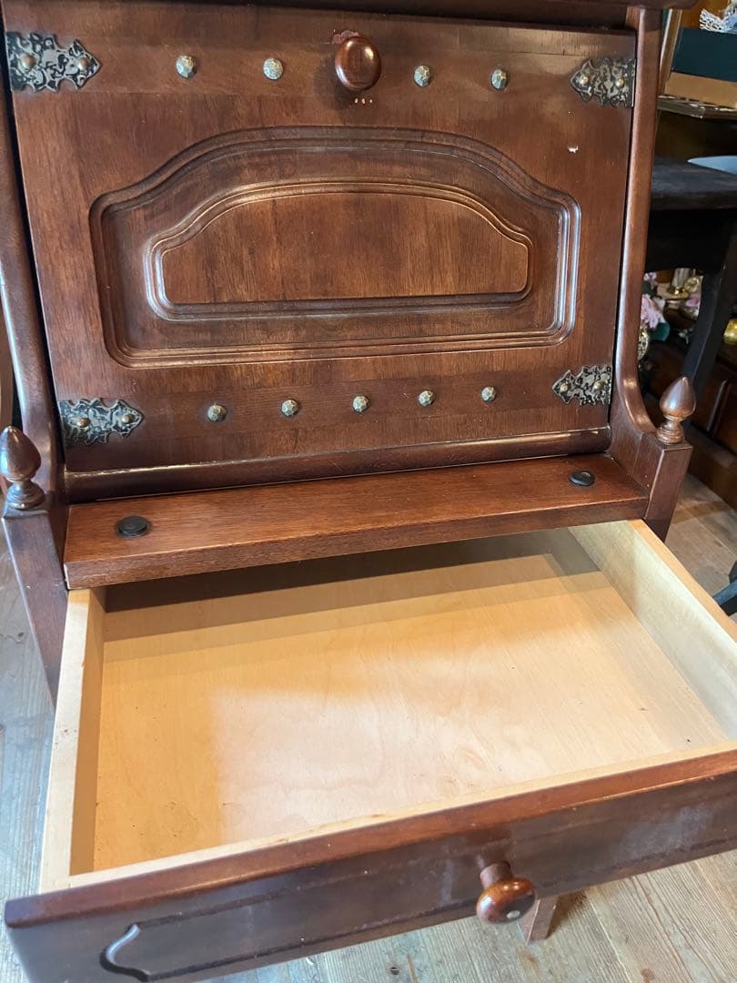 ._.*＊希少 オールドカリモク ライティングビューロー 机 小ぶりデスク