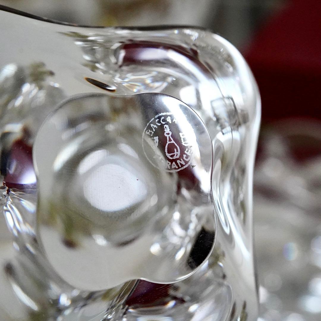 ★希少美品★オールドバカラBACCARAT 花びら型バターディッシュ 4客セット