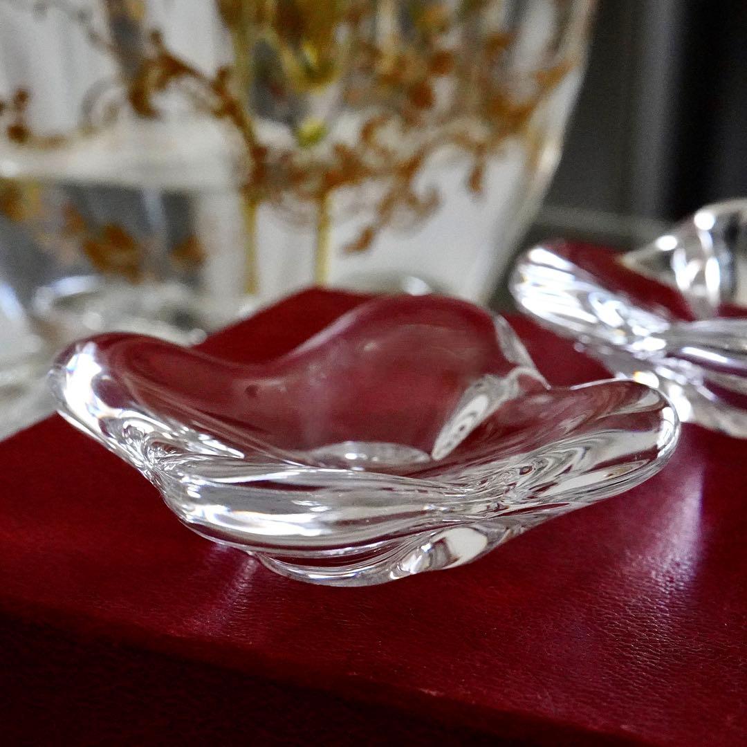 ★希少美品★オールドバカラBACCARAT 花びら型バターディッシュ 4客セット