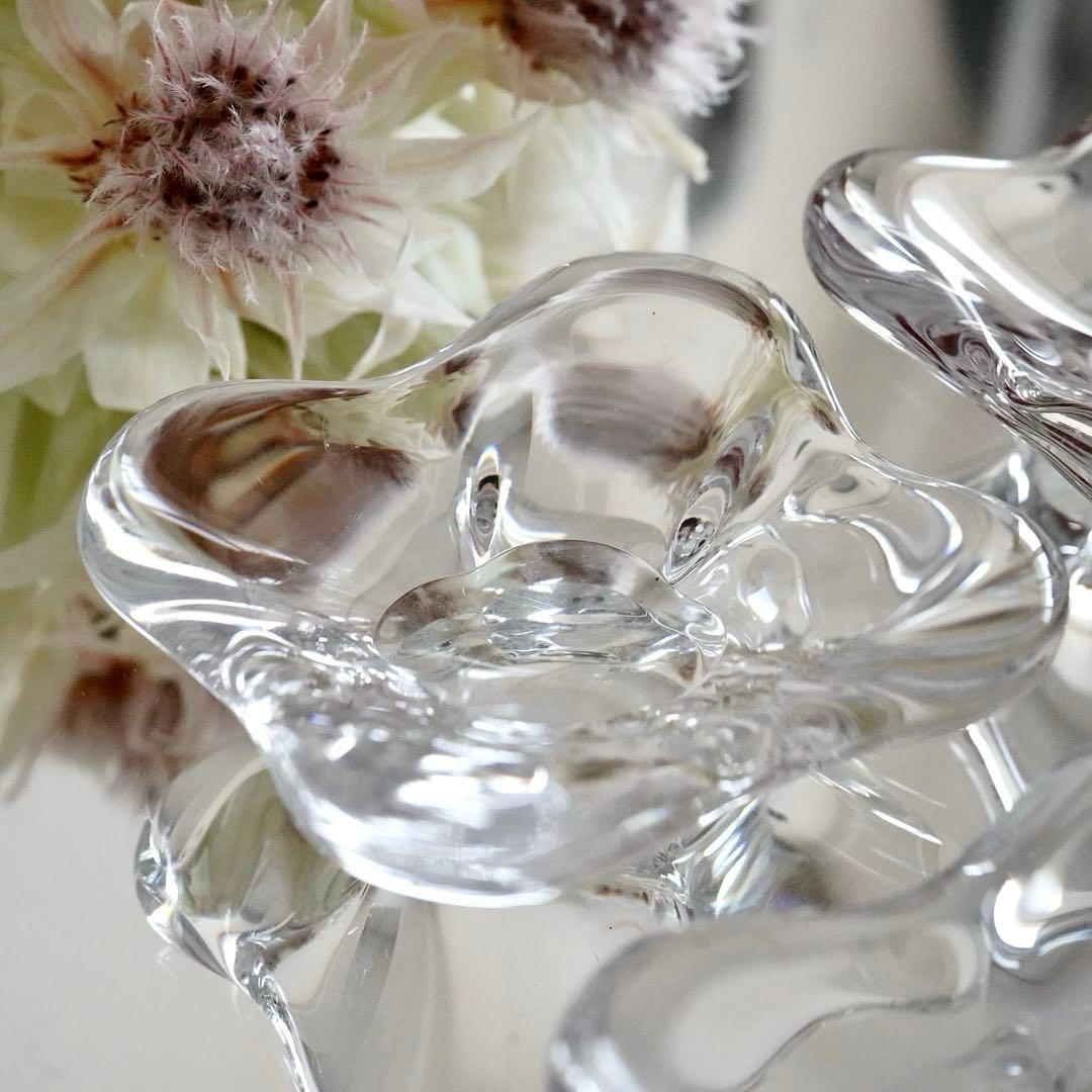 ★希少美品★オールドバカラBACCARAT 花びら型バターディッシュ 4客セット