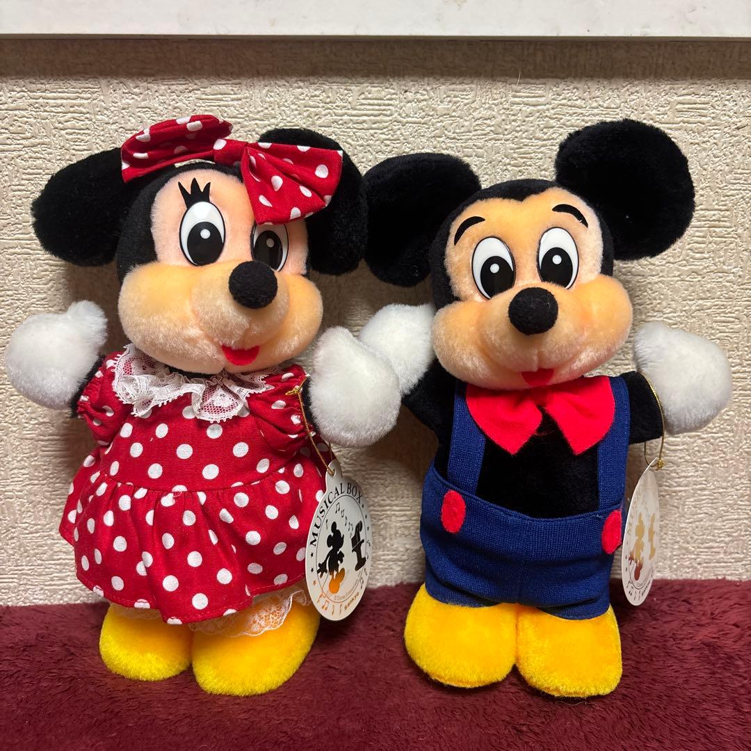 サンキョーオルゴール ディズニー ミッキー ミニー 首振り レトロ