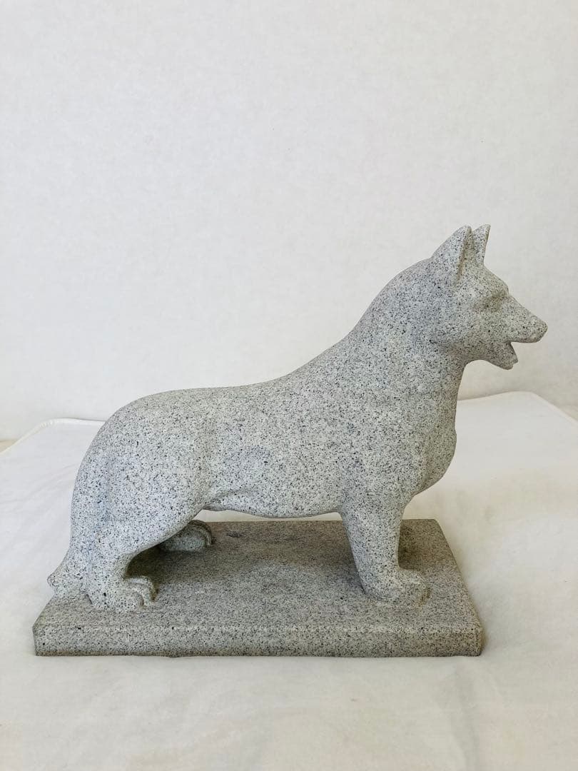 キツネ　狐　お稲荷様　お狐様　石像　白御影石　置物　ご利益　縁起物　商売繁盛