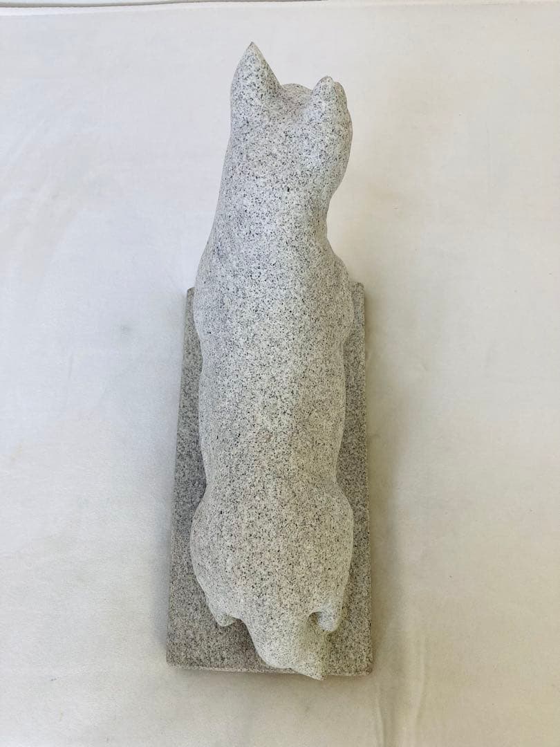 キツネ　狐　お稲荷様　お狐様　石像　白御影石　置物　ご利益　縁起物　商売繁盛