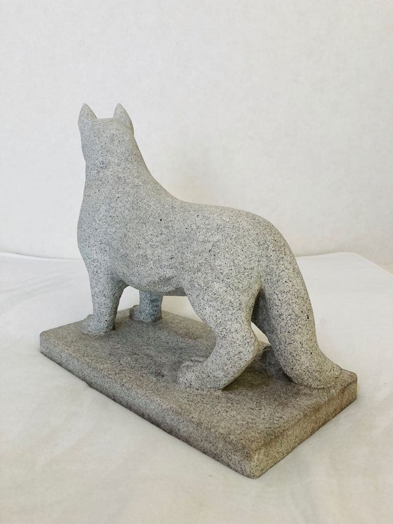 キツネ　狐　お稲荷様　お狐様　石像　白御影石　置物　ご利益　縁起物　商売繁盛