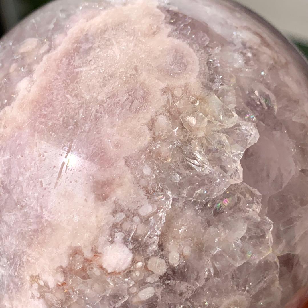 ピンクアメジストフラワーアゲート　大玉　スフィア　8cm ブラジル産