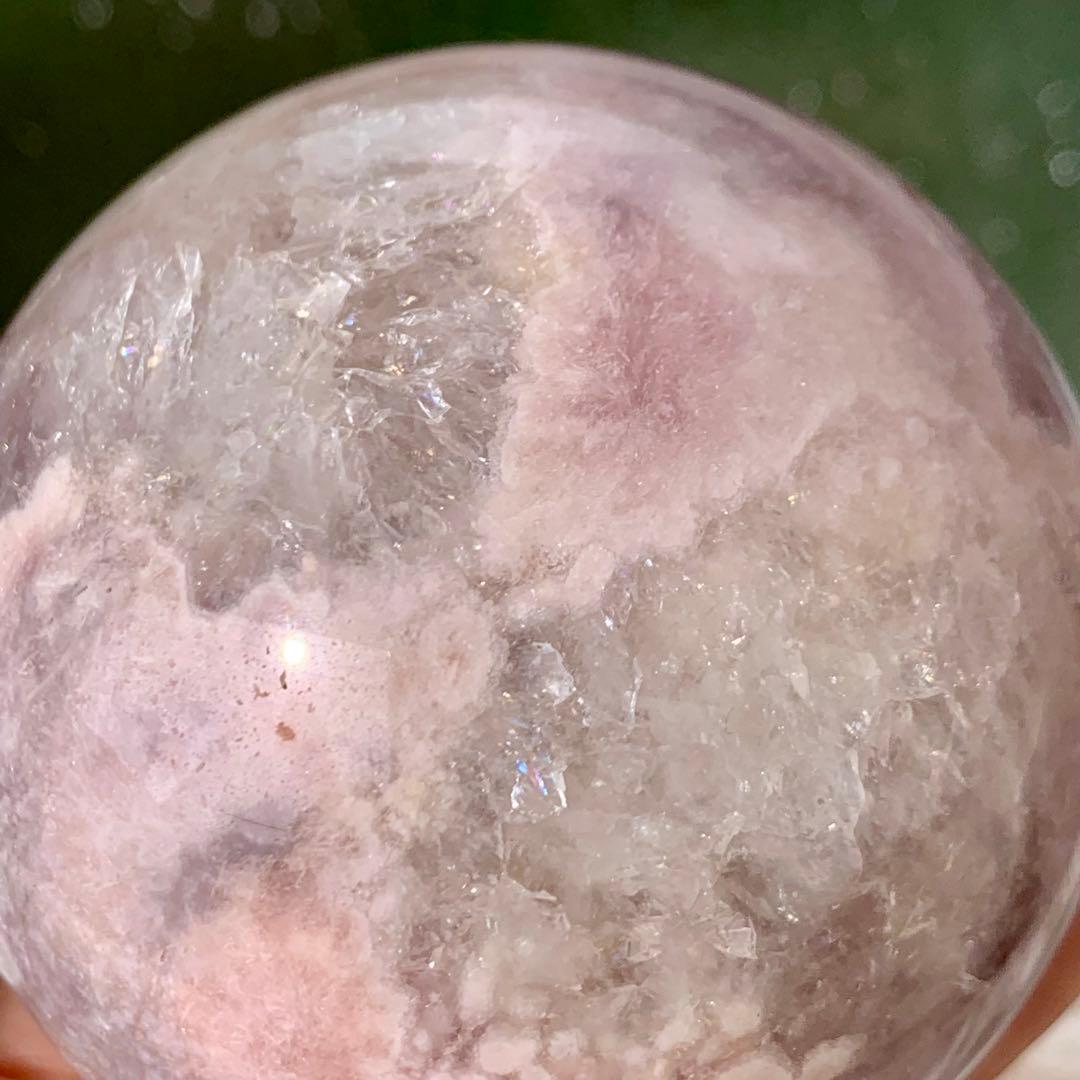 ピンクアメジストフラワーアゲート　大玉　スフィア　8cm ブラジル産