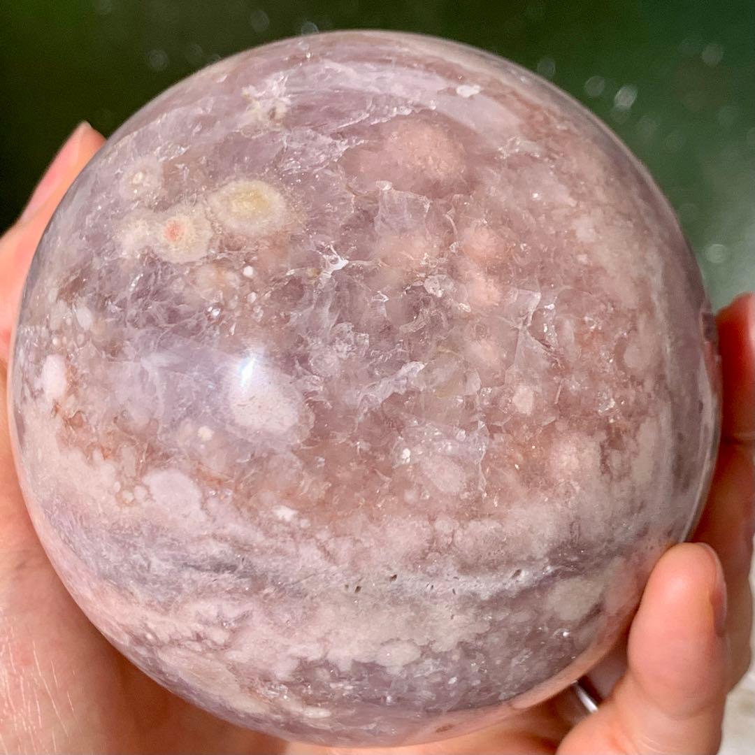 ピンクアメジストフラワーアゲート　大玉　スフィア　8cm ブラジル産